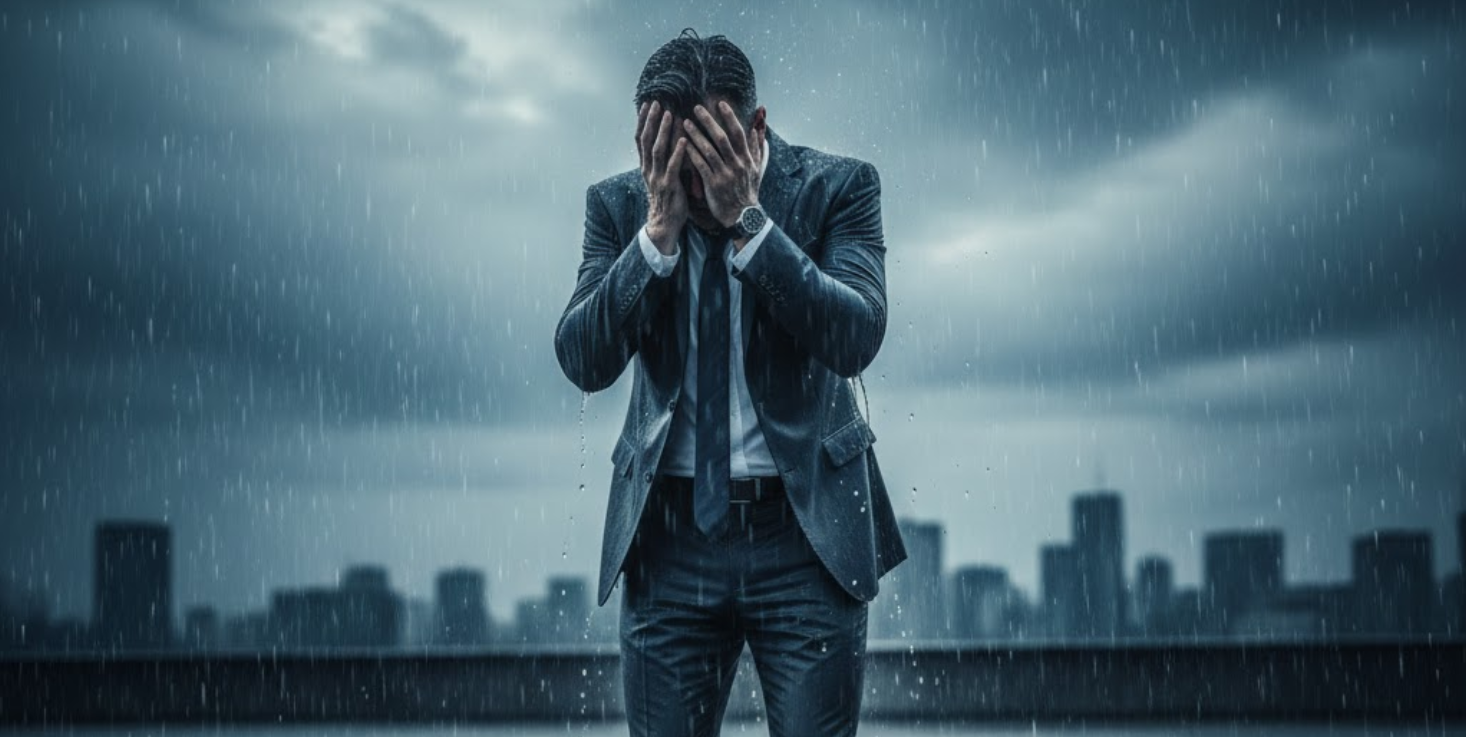 投資で失敗した男性