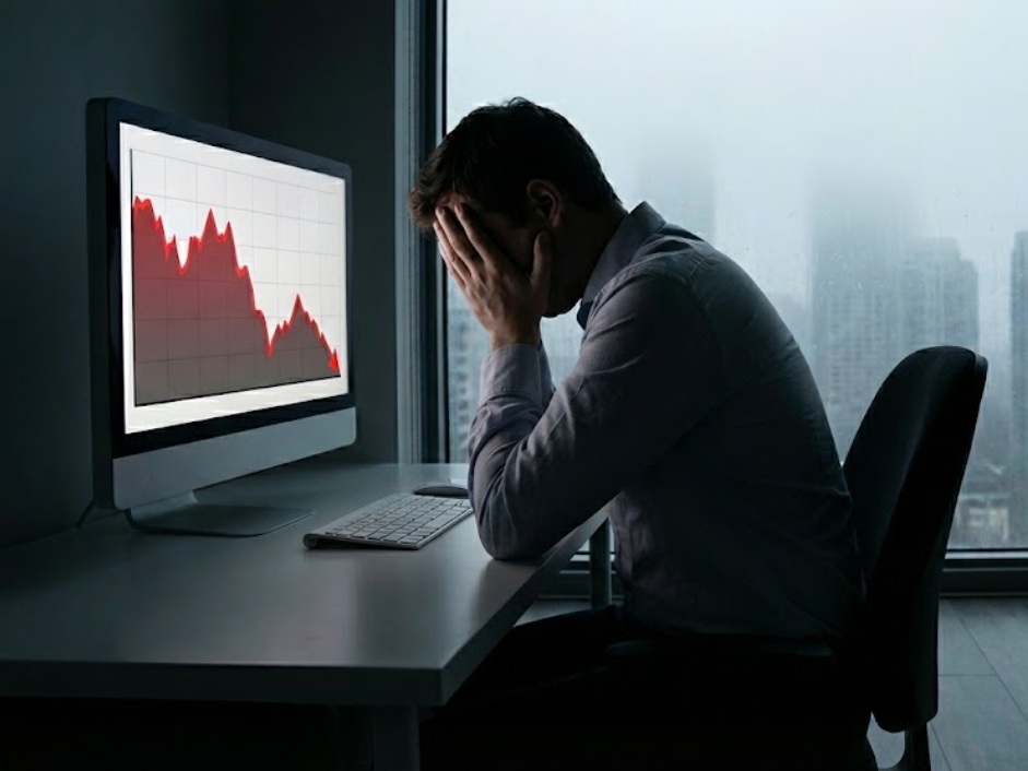 投資に失敗した男性